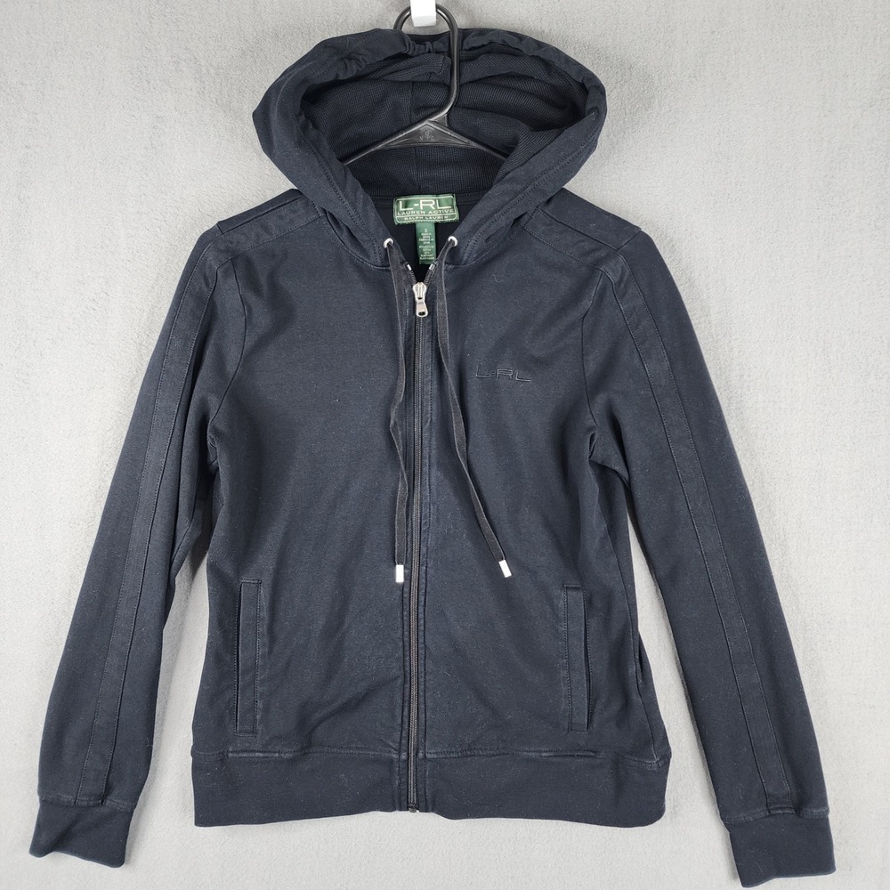 Lauren Active Ralph‎ Lauren Hoodie Womens S Black Excellent Full Zip Sweatshirt